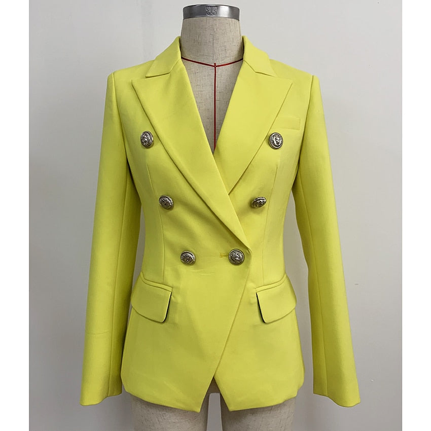 High-Quality Women's Blazer in Fluorescence Yellow Color