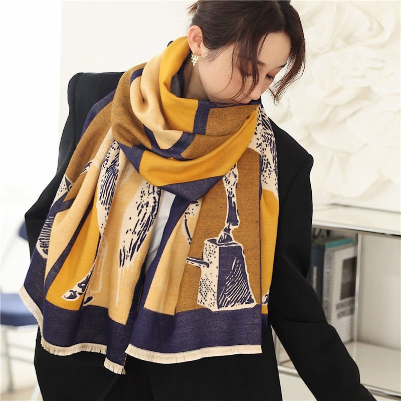 Women's Colorful Printed Warm Scarf