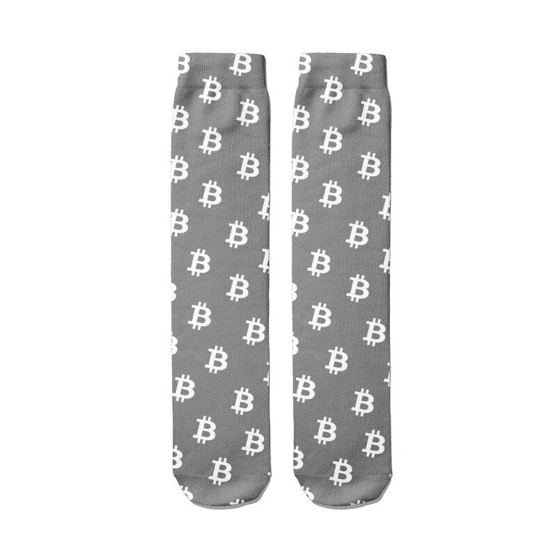 Women's Bitcoin Printed Long Socks