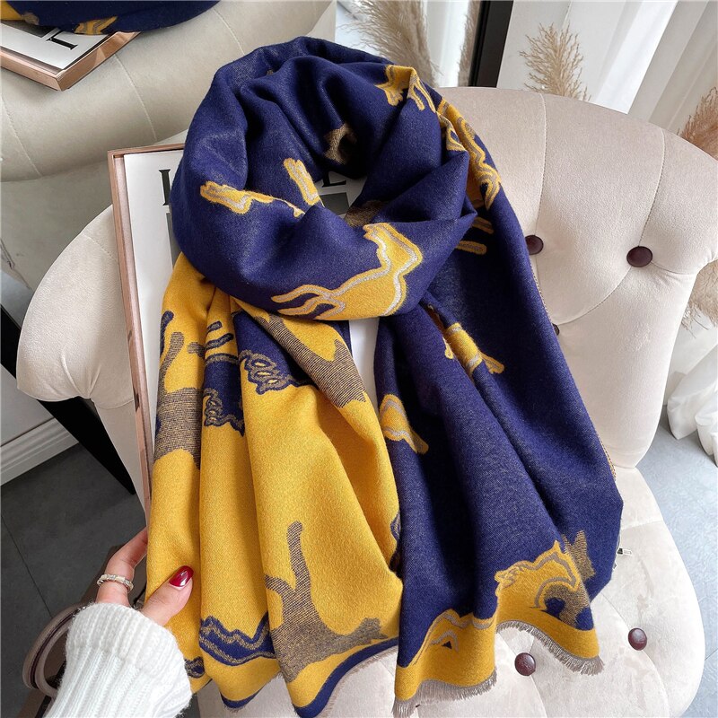 Women's Colorful Printed Warm Scarf