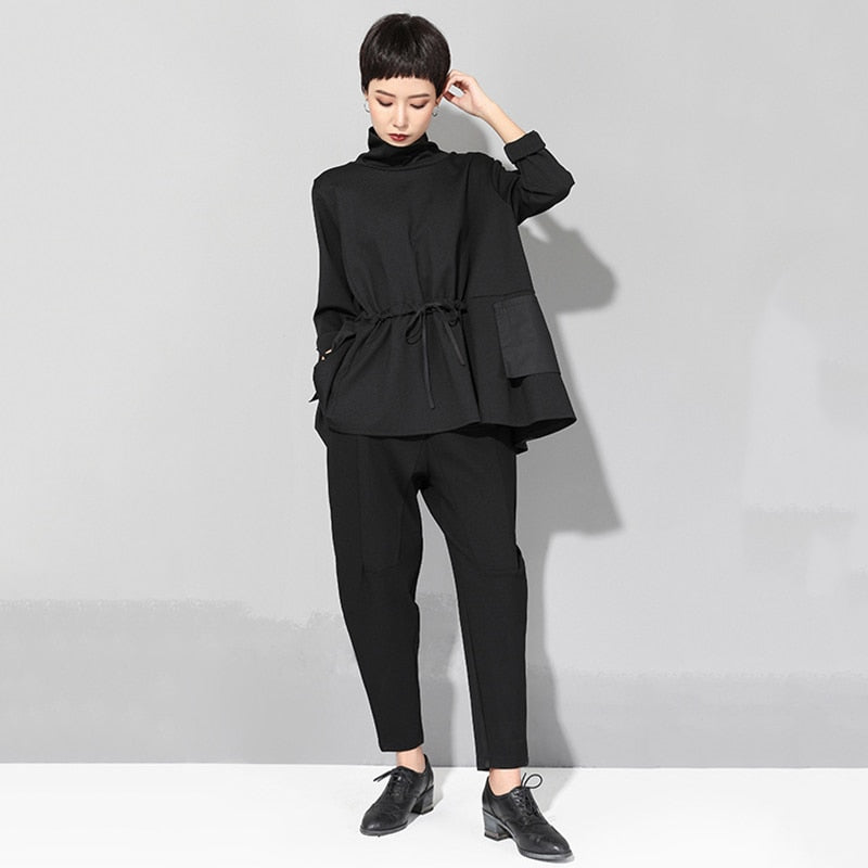 Women's Black Turtleneck Shirt