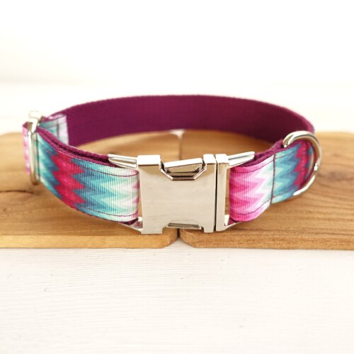 Colorful Dog Collar and Leash Sets