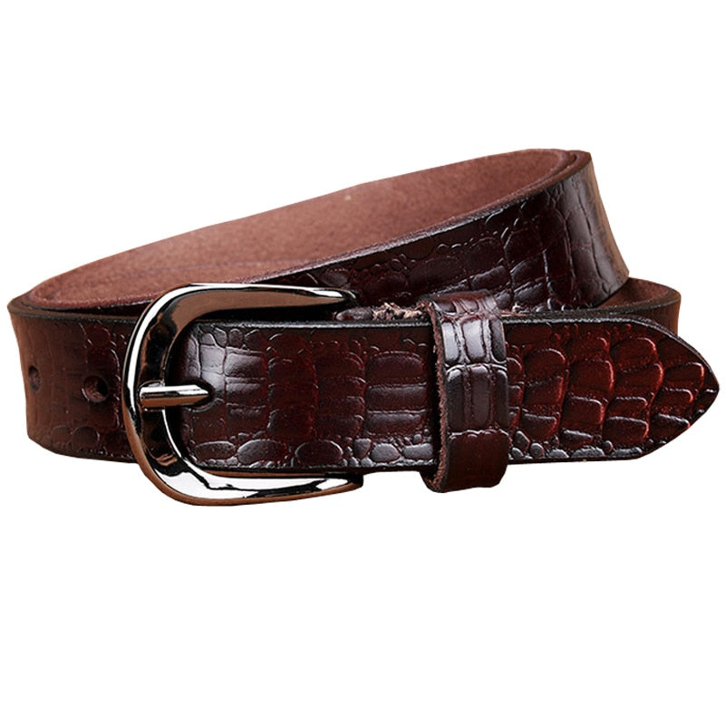 Leather Belt with Metal Buckle