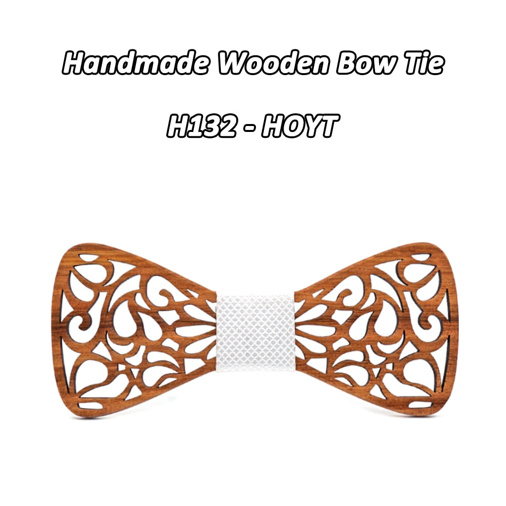 Men's Floral Wood Bow Tie