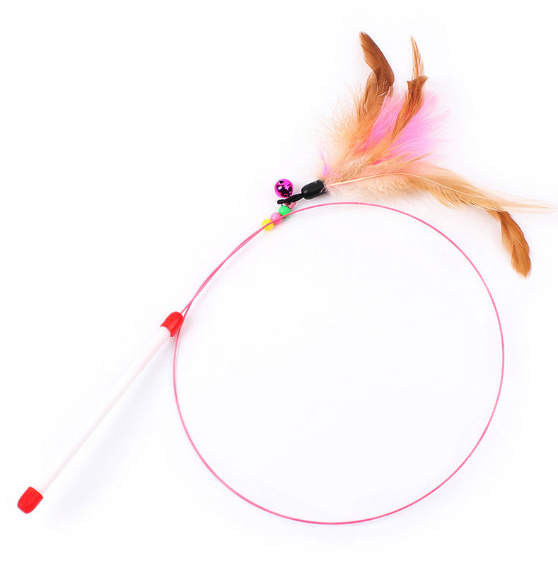 Cat's Colorful Feather Toy