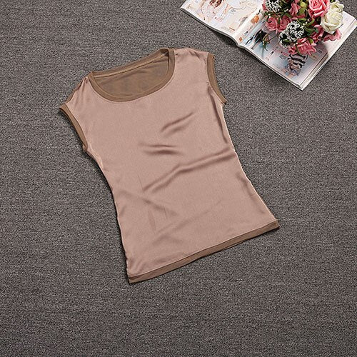 Elegant Summer Sleeveless Silky Chiffon Women's Blouse