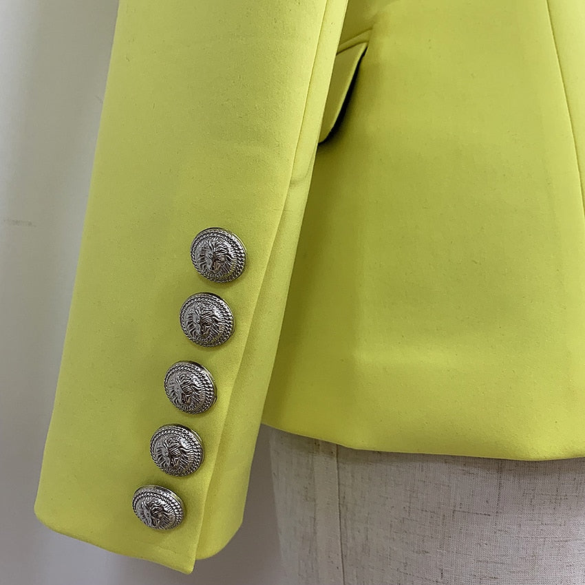 High-Quality Women's Blazer in Fluorescence Yellow Color