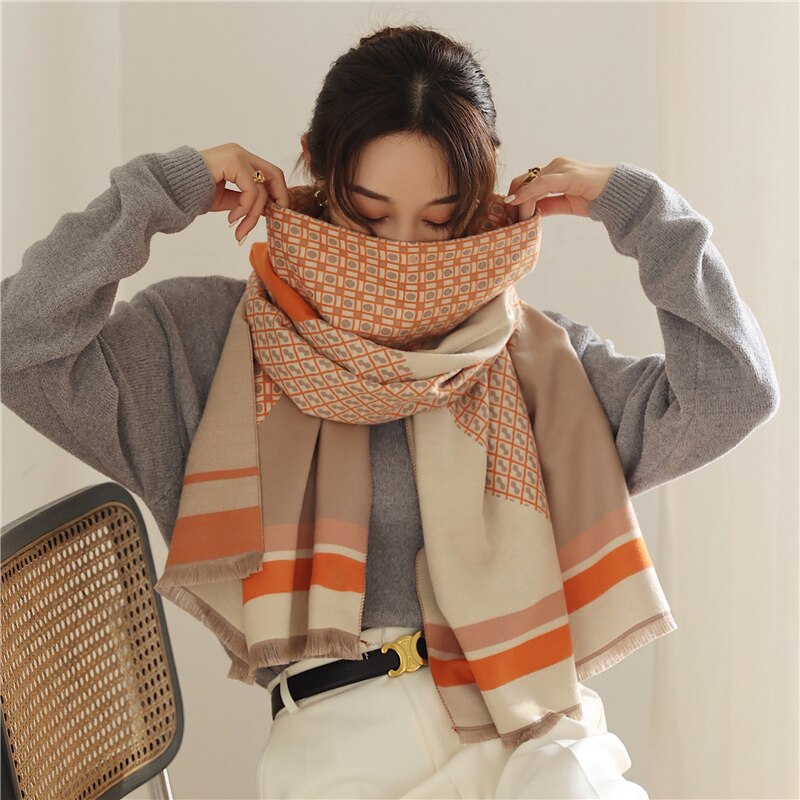 Women's Colorful Printed Warm Scarf