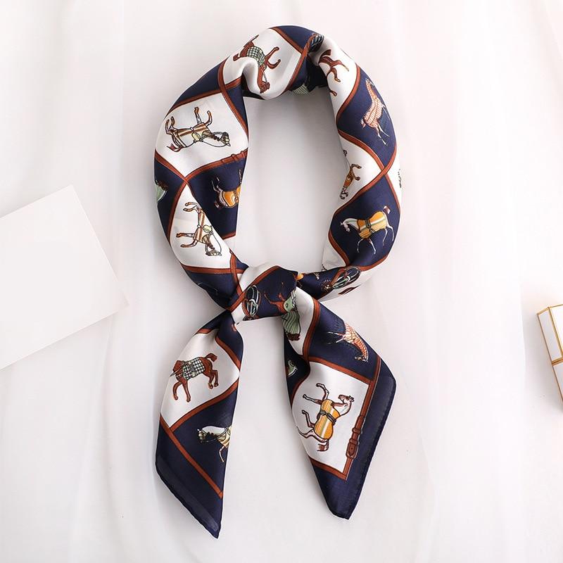 Luxurious Women's Silk Scarf with Horse Print