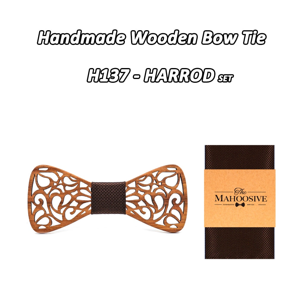 Men's Floral Wood Bow Tie