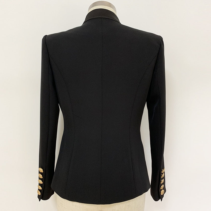 Black and White Women's Jacket with Collar