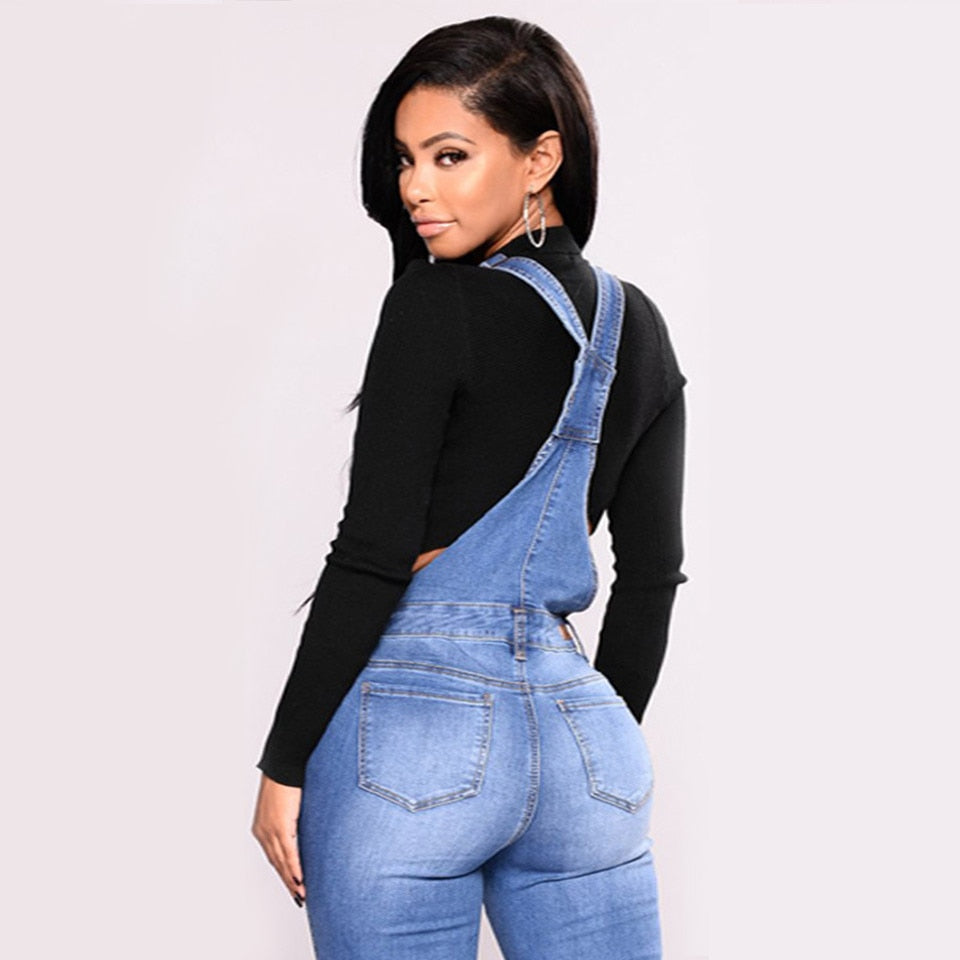 Women's Casual Denim Jumpsuit