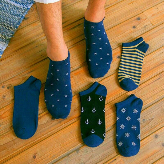 Men's Marine Theme Socks 5 Pairs Set