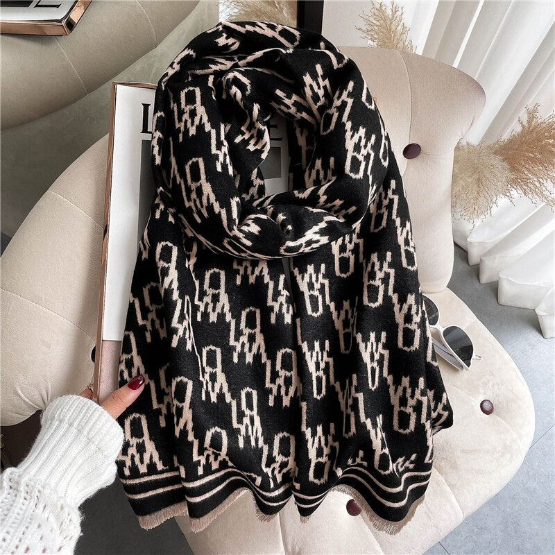 Women's Colorful Printed Warm Scarf