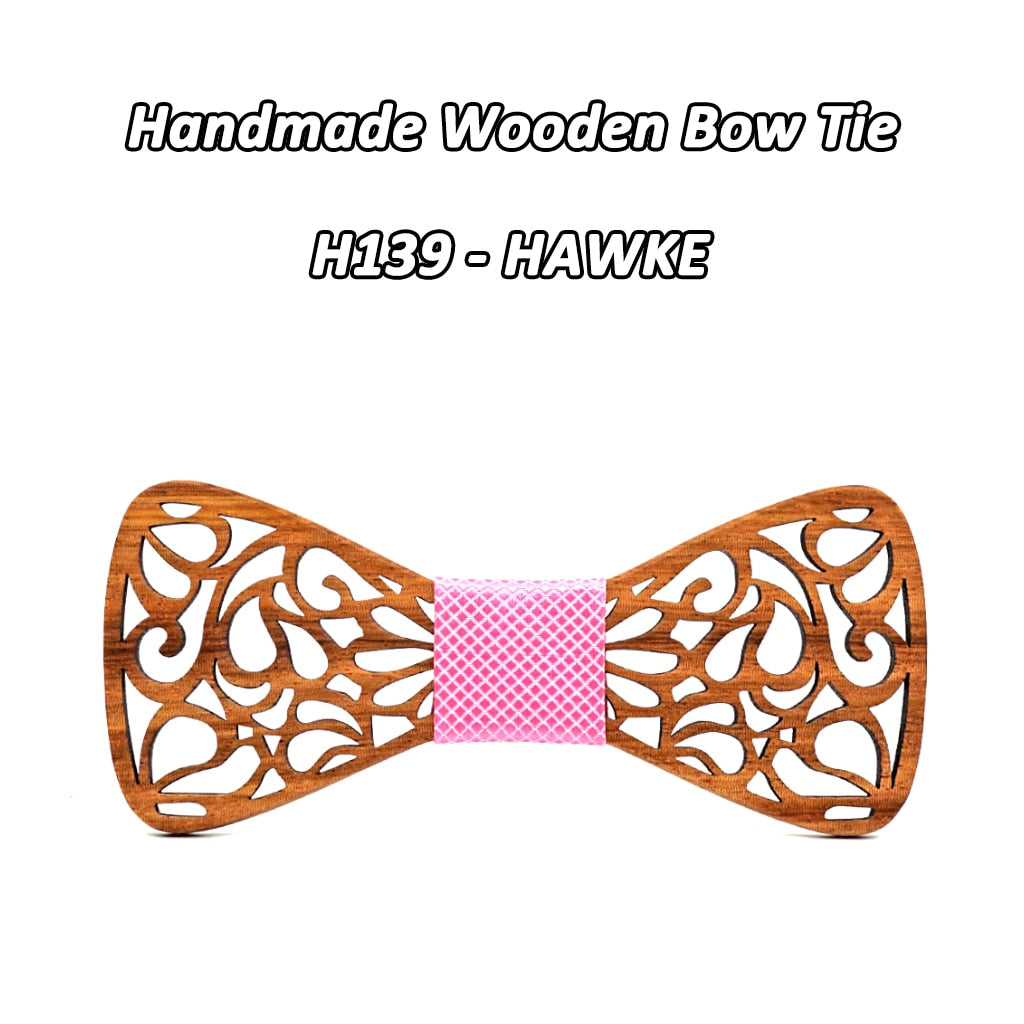 Men's Floral Wood Bow Tie