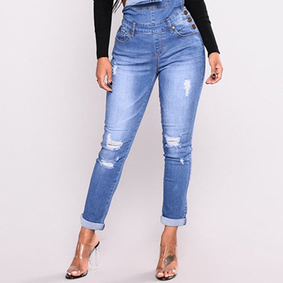 Women's Casual Denim Jumpsuit