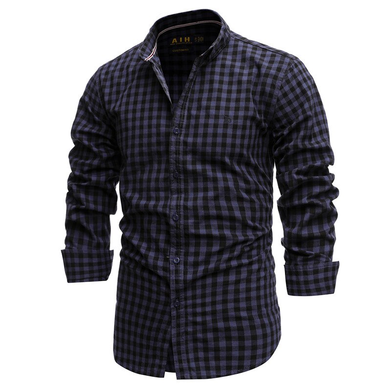 Men's Casual Cotton Plaid Patterned Shirt