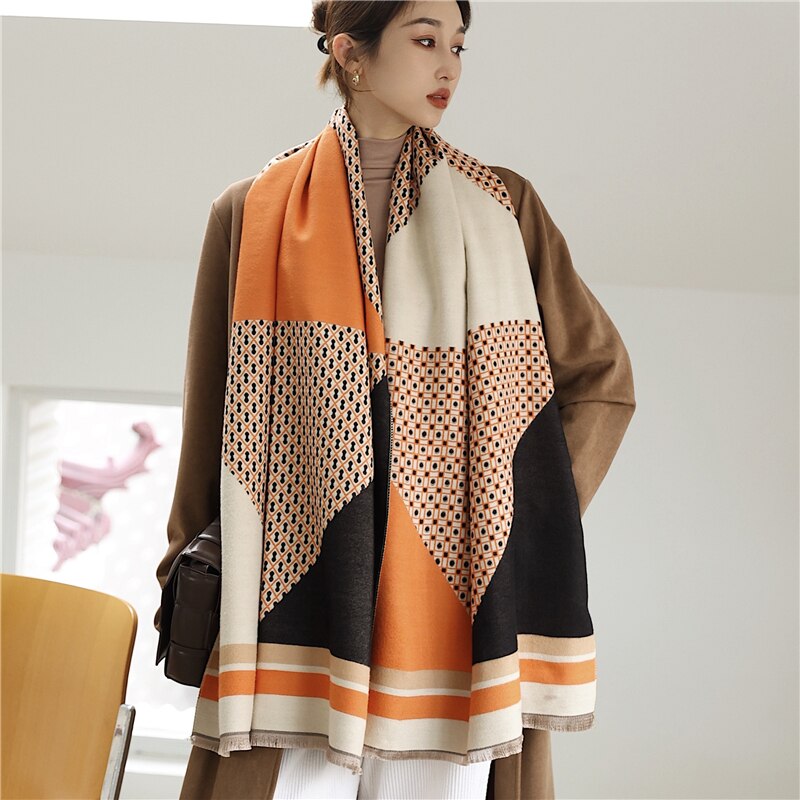 Women's Colorful Printed Warm Scarf