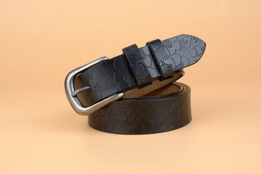 Vintage Floral Genuine Leather Women's Belt