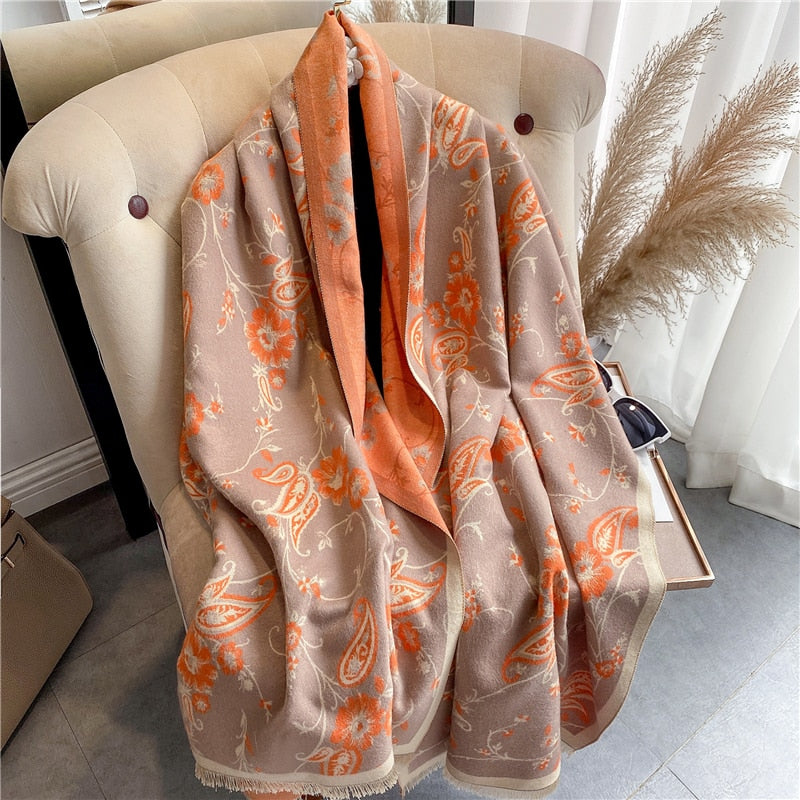 Women's Colorful Printed Warm Scarf