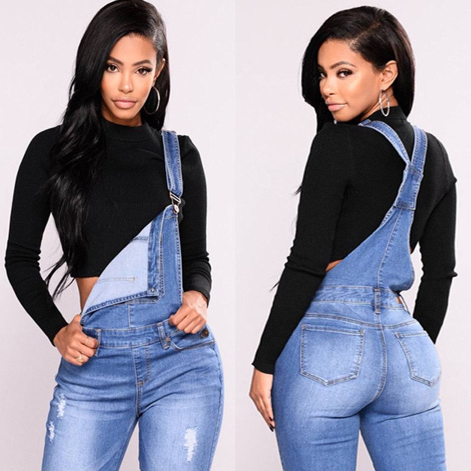 Women's Casual Denim Jumpsuit