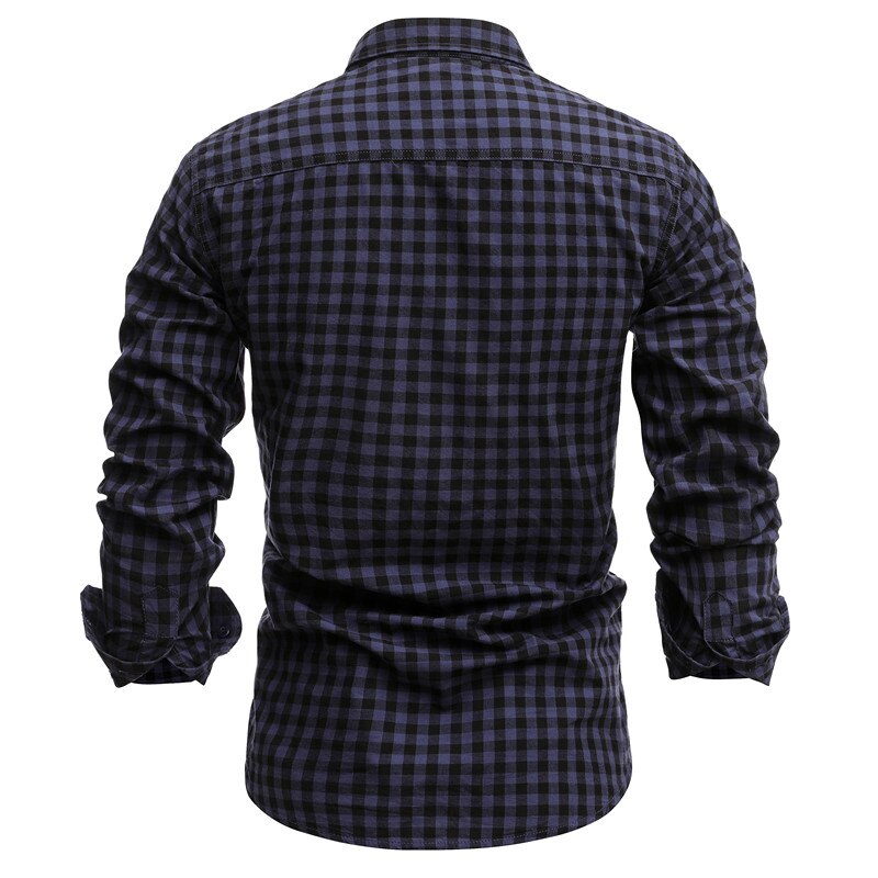 Men's Casual Cotton Plaid Patterned Shirt