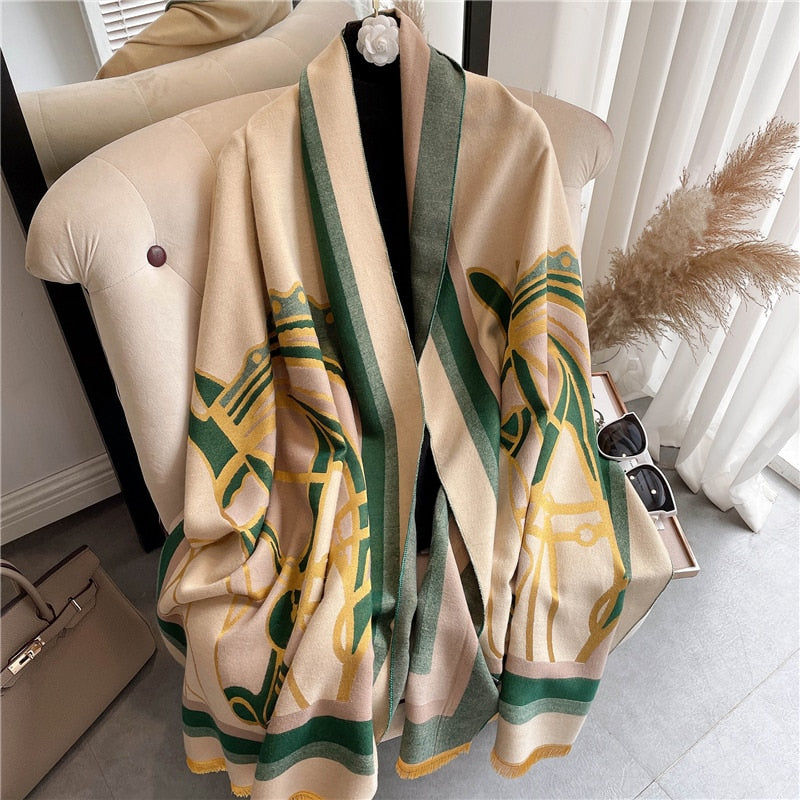 Women's Colorful Printed Warm Scarf