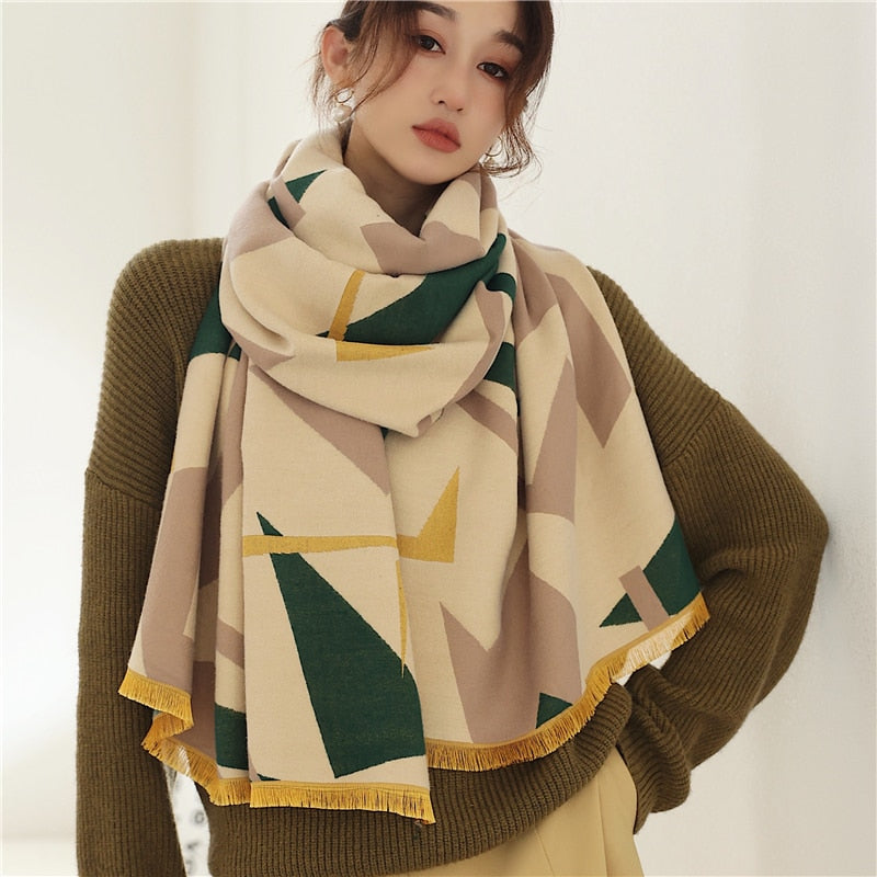 Women's Colorful Printed Warm Scarf