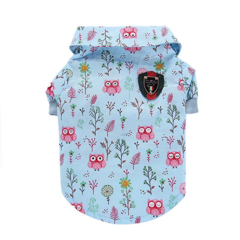 Casual Owl Patterned Dog Shirt