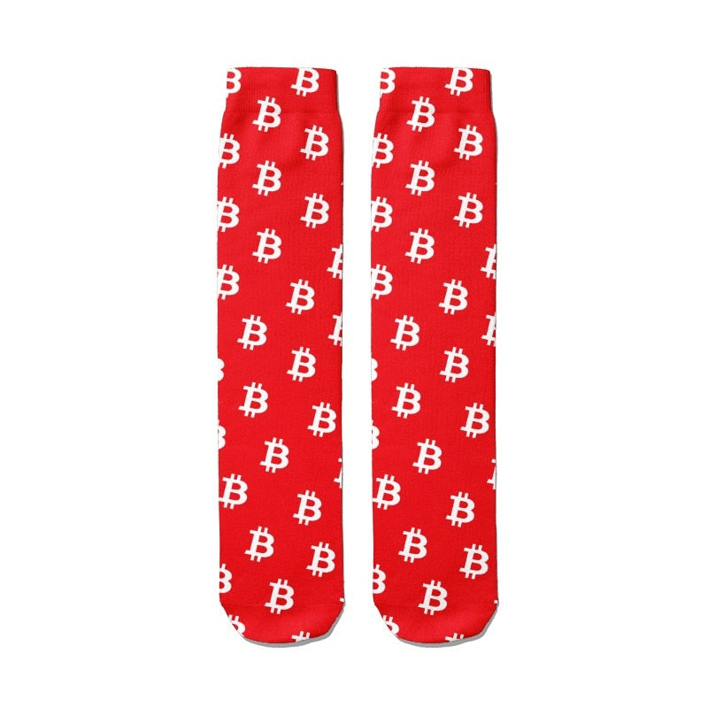 Women's Bitcoin Printed Long Socks