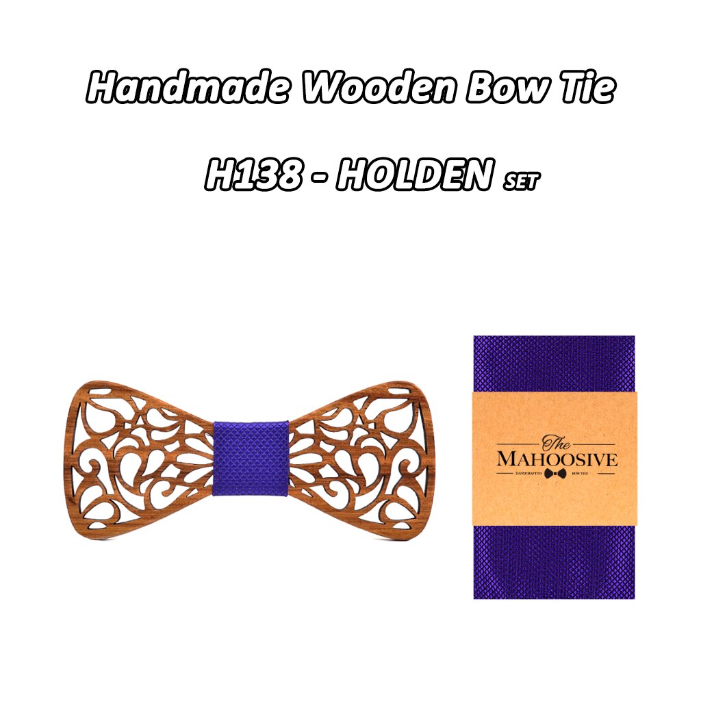 Men's Floral Wood Bow Tie