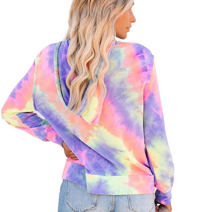 Tie-dye Zipper Hoodie for Women