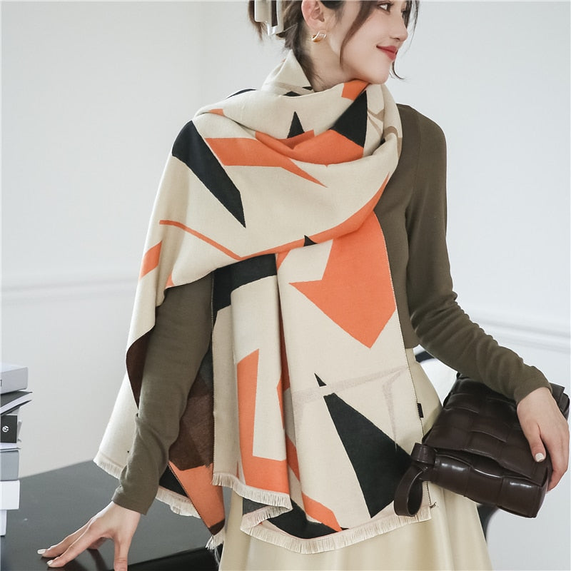 Women's Colorful Printed Warm Scarf