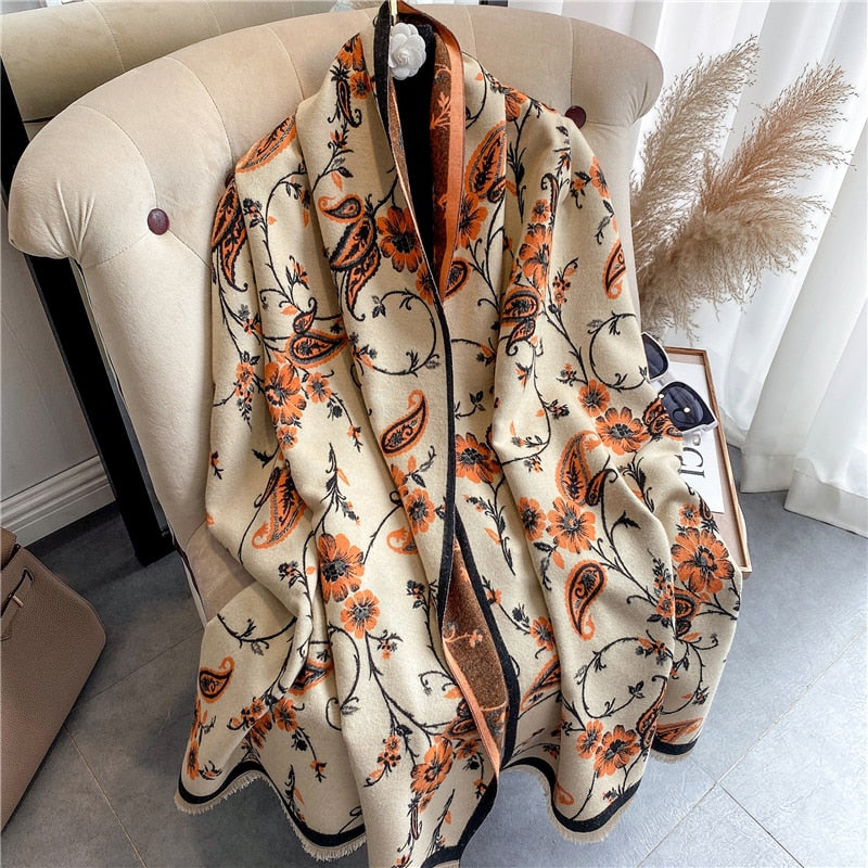 Women's Colorful Printed Warm Scarf