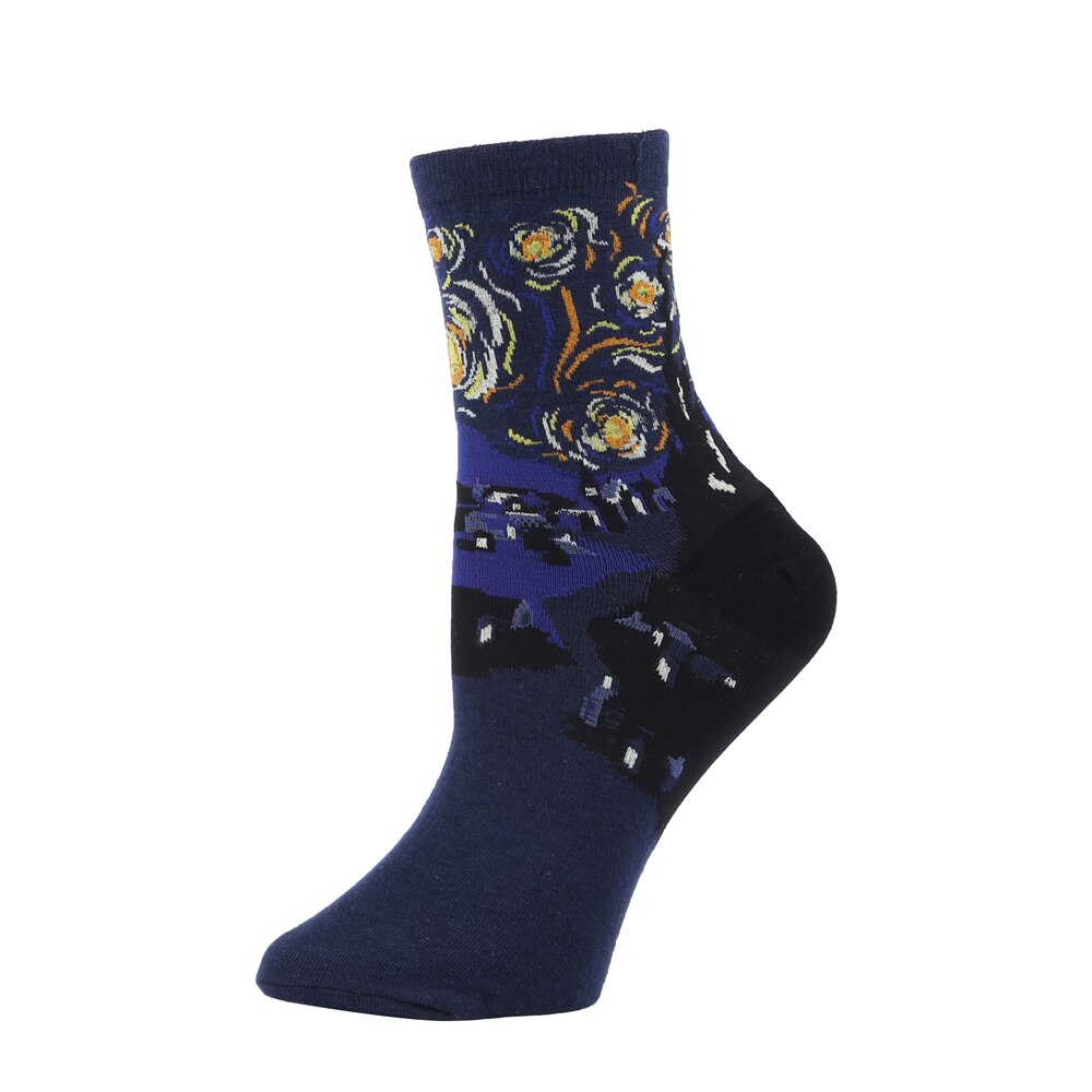 Oil Painting Designed Socks 4 Pairs Set