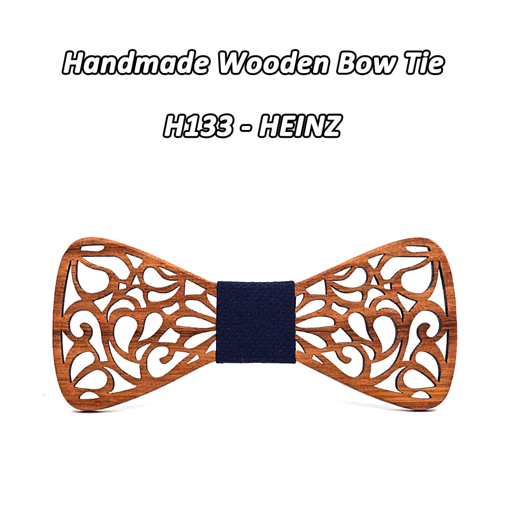 Men's Floral Wood Bow Tie