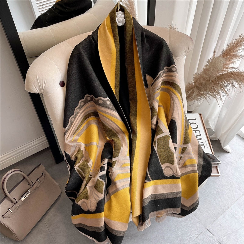 Women's Colorful Printed Warm Scarf